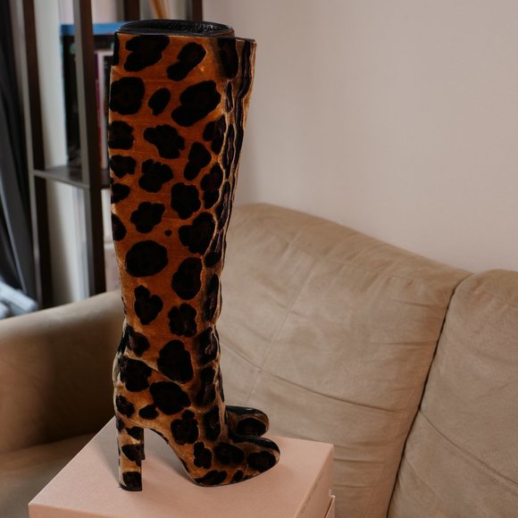 Dolce & Gabbana - Women's Brown Leopard Print Boots - Picture 2 of 12